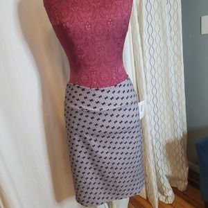 Lularoe cassie skirt size L gray with navy detail